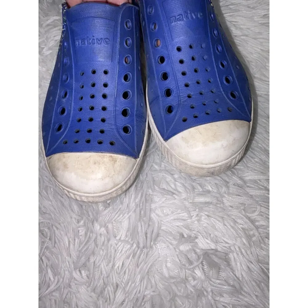 Native Kids Sz. 11 Blue Design Classic Rubber Slip On Sneaker. Cute, Comf